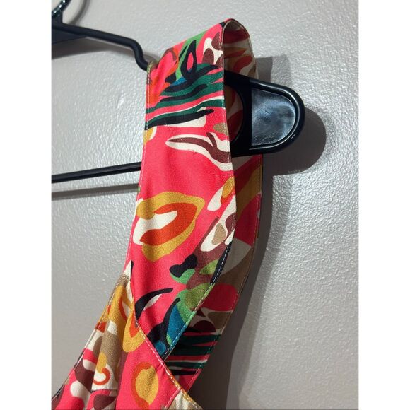 NWT Commense Print Low Cut Ruffle Short Jumpsuit Romper Women's Small - Picture 3 of 16